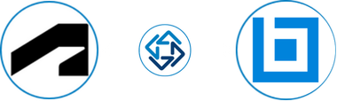Three logos linked by arrows through a central integration icon, showing a data flow from left company to right via the hub. | ProjectReady