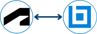 Three circular logos connected by bidirectional arrows through a central hub, representing an integration workflow. | ProjectReady