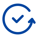 Blue circular refresh icon with a checkmark, indicating completion of a task | ProjectReady
