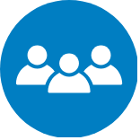 Three people icons representing a team or group of coworkers. | ProjectReady